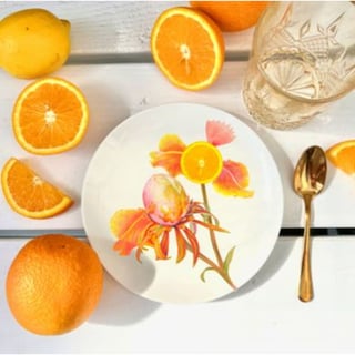 Botanical Wonders- Breakfast Plate Orange