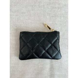 Leather Purse with Zipper Donna - Black