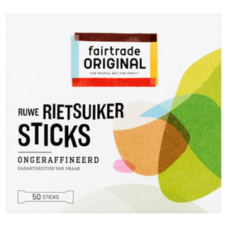 Fairtrade Original Ruwe Rietsuiker in Sticks Fairtrade