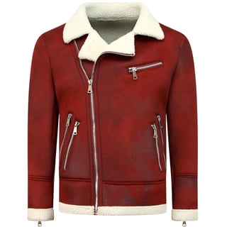 Imitatie Bontjas - Lammy Coat - Rood