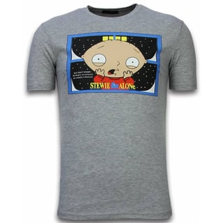 Stewie Home Alone - T-Shirt - Grijs