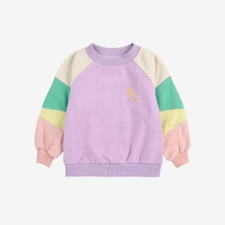 Bobo Choses Lila Color Block Terry Cloth Sweatshirt