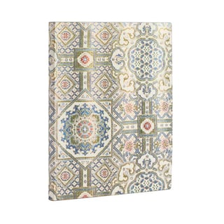 Paperblanks Notebook Flex Ultra Plain Tibetan Ashta - 18 x 23 cm / Green White Blue Gold
