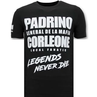 Coole T-Shirt Mannen - Padrino Corleone - Zwart