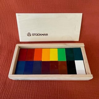 Blokkrijtjes Houten Cadeaudoos 16 Kleuren (Stockmar)