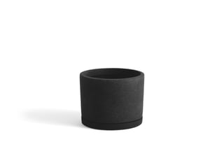 HAY Plant Pot with Saucer L Black