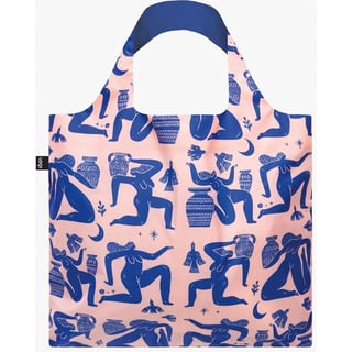 LOQi Folding Bag - Ladies and Vases Pink Blue