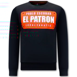 Heren Sweater - Pablo Escobar EL Patrom - Zwart