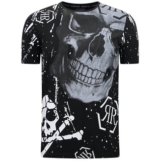 Skull - Rhinestone T-Shirt - 7975 - Zwart