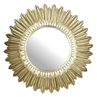 Spiegel Rond Veren Goud Metaal 70x70cm