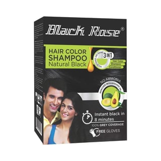 BLACK ROSE Hair Color Shampoo Natural Black 180 Ml