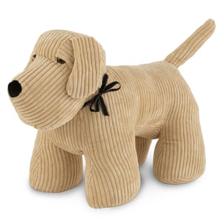Poef & Deurstop Hond Beige Corduroy 81x45cm