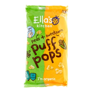 Ella's Kitchen Puff Pops Pea Sweetcorn 10+ Snack Bio