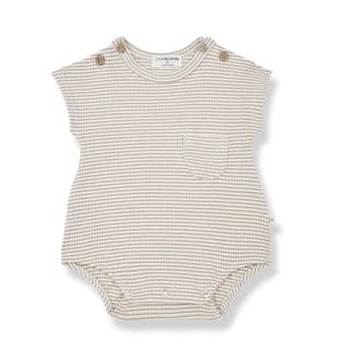 1+ In The Family S.Sleeve Romper Clay-Ivory Jacques