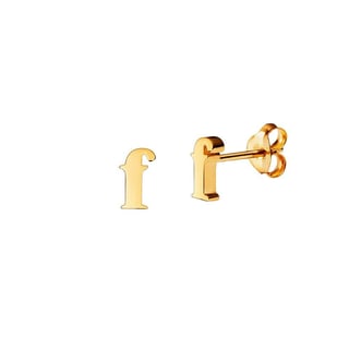 Gold Plated Stud Earring Letter h - Gold Plated Sterling Silver / f