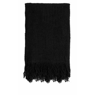Throw Handspun Cotton - Color: Black