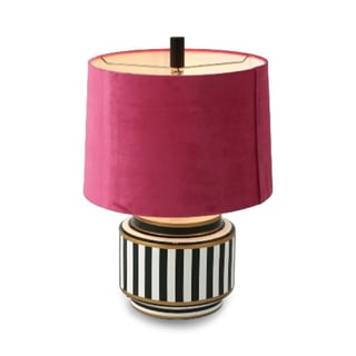 Tafel Lamp Tiffany Roze Zwart-Wit Keramiek 33x48cm