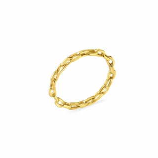 Silver Chain Ring - Size 6 / Gold Plated Silver