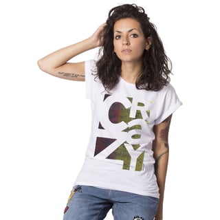 CRAZY T-Shirt - Roll-up - White - Size: L - Color: White - Type: F/CC/EP16