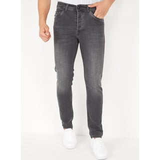 Stretch Heren Spijkerbroek Regular Fit Jeans - DP19- Grijs