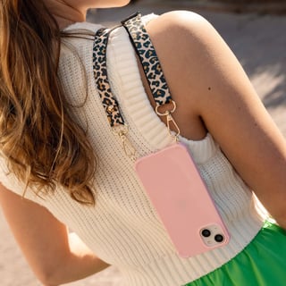 Roze iPhone Hoesje met Haakjes  Stijlvol & Handig voor Telefoonkoorden