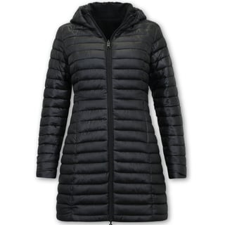 Dames Jas Slim Fit Dubbelzijdige Parka - Zwart