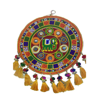 Beautiful Embraided Wall Hanging For Diwali Decoration 1 Set (Elephant in Center )