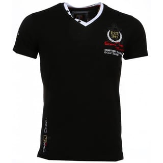 Italiaanse T-Shirts - Korte Mouwen Heren - Riviera Club - Zwart