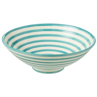 Fruit Schaal Lebril Aqua-Wit Keramiek 40x15cm Geglazuurd