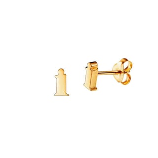 Gold Plated Stud Earring Letter y - Gold Plated Sterling Silver / i