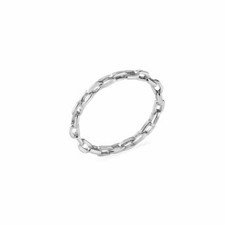 Gold Plated Chain Ring - Size 7 / 925 Sterling Silver