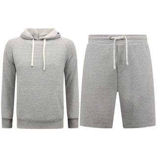 Hoodie Heren - Joggingshorts Heren - SET - Grijs