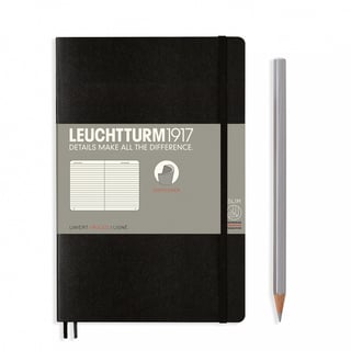 Leuchtturm paperback lined notebook (B6+) softcover - 12.5 x 19 cm / black