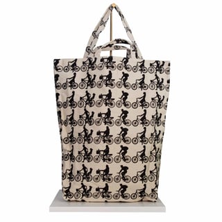 Tote Bag Amsterdam Houses Black - Black Bicycle