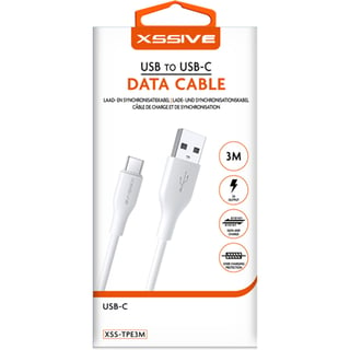 Xssive TPE Serie USB to Type-C Cable 3m - Wit