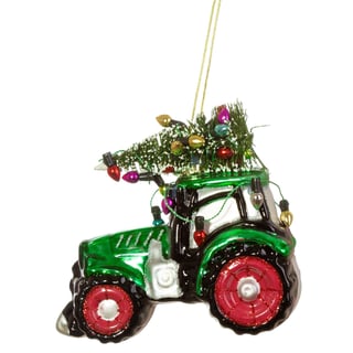 Kerstbal Tractor Met Kerstboom