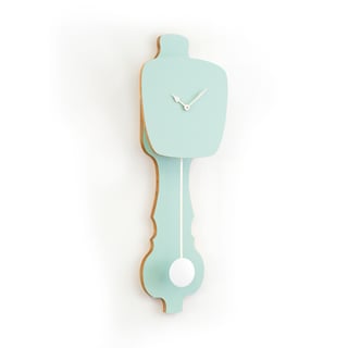 Kies Zelf Je Wand Kloq - Mint Groen - Kloq Maat: L - Kloq Slinger/wijzer Kleur: Gebroken Wit