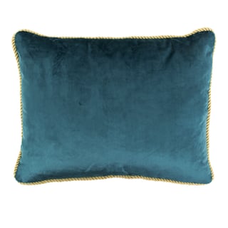 Sierkussen Petrol Fluweel 45x35cm Gouden Bies