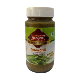 Priya Green Chilli Sliced Pickle300Gr