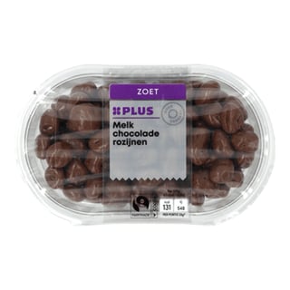 PLUS Melkchocolade Rozijnen Fairtrade
