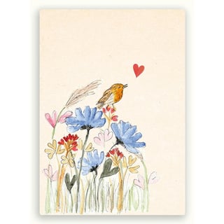 Kaart Vogeltje Bij Bloemen