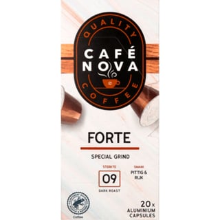 Café Nova Koffiecups Espresso Forte Sterkte 9