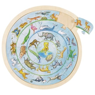 Houten Spiraalvormige Dierenpuzzel (Goki)