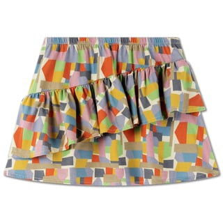 Repose Ams Ruffle Skirt Graphic Colorblock