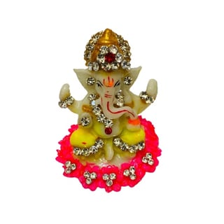 Five Colour Stone Work Ganapati Idol for Pooja