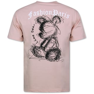 Heren Tshirt Met Opdruk - Oversized T Shirt Heren - T Shirt Heren Grappig - Bear - 691 - Roze
