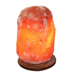 Himalaya Zout Lamp Houten Voet - 25 Cm Hoog - Oranje