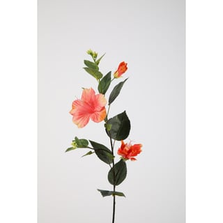 Kunstbloem Hibiscus Koraal/Roze 81cm