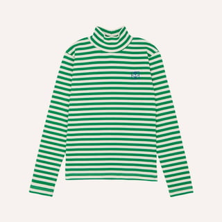 The Campamento Green Stripes Turtle Neck Kids Tshirt