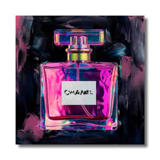 Schilderij Parfum Fles Neon Canvas 60x60cm